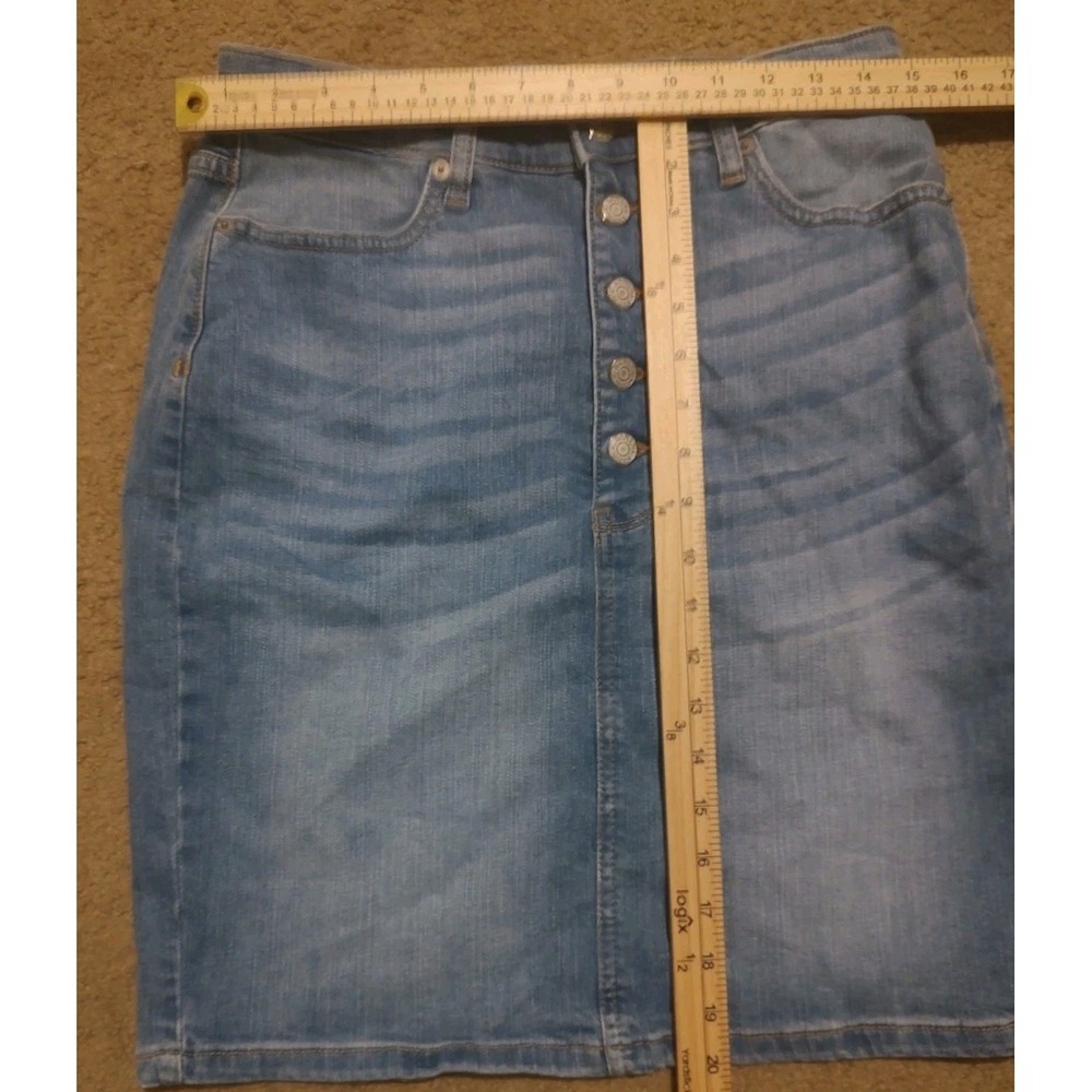 Banana Republic Pencil Skirt Women's Size 6 Jean Button Front- knee Length